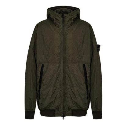 STONE ISLAND Crinkle Reps Jacket Men Softshell Jackets Olive V0058 for sale