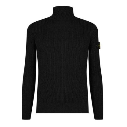 STONE ISLAND Full Rib Wool Knitwear Men Jumpers Charcoal V0M65 for sale