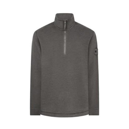 STONE ISLAND Ghost Fleece 1/4 Men 1/4 Zip Fleece Tops Fumo V0067 for sale