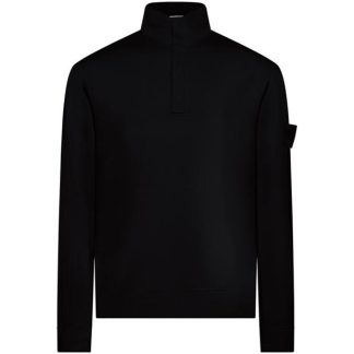 STONE ISLAND Ghost Fleece 1/4z Men 1/4 Zip Fleece Tops Nero V0029 for sale