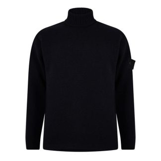 STONE ISLAND Ghost Mock Neck Knit In Geelong Wool Men Navy V0020  for sale