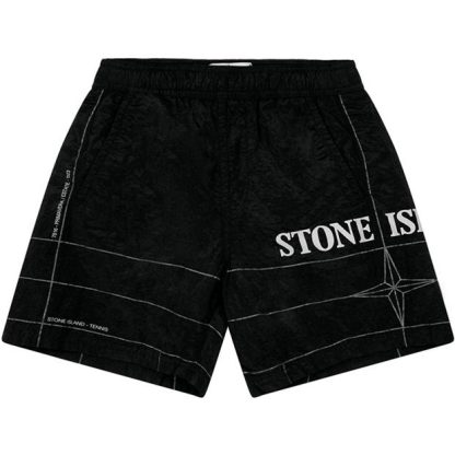 STONE ISLAND Grid Swim Shorts Kids Swim Shorts Black V0029 for sale