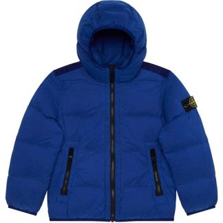 STONE ISLAND Hooded Down Jacket Kids Puffer Jackets - Heavyweight Bluette V0022 for sale