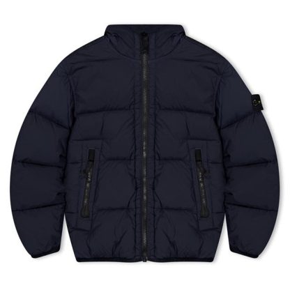 STONE ISLAND Hooded Down Jacket Kids Puffer Jackets - Heavyweight Navy V0020 for sale