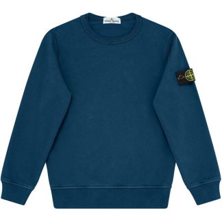 STONE ISLAND Junior Badge Crewneck Kids Crew Sweaters Bluette V0022 for sale