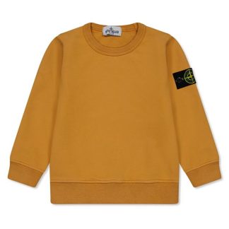 STONE ISLAND Junior Badge Crewneck Kids Crew Sweaters Teracotta V0073 for sale