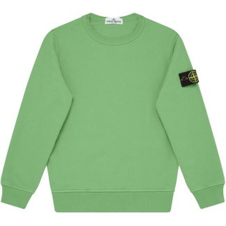 STONE ISLAND Junior Badge Crewneck Kids Crew Sweaters Verde V0050 for sale