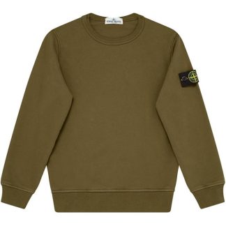 STONE ISLAND Junior Badge Crewneck Kids Crew Sweaters Vrd Mltre V0054 for sale