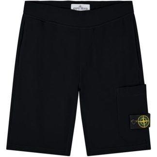 STONE ISLAND Junior Badge Shorts Kids Fleece Shorts Navy V0020 for sale