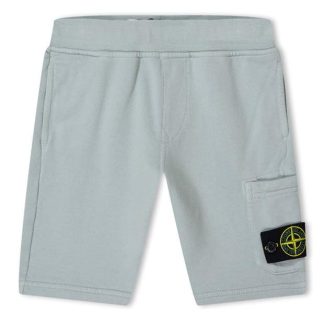 STONE ISLAND Junior Badge Shorts Kids Fleece Shorts Perla V0061 for sale