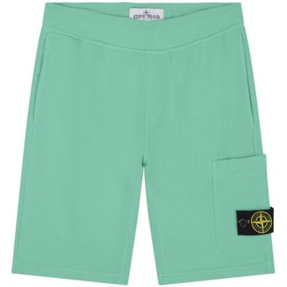 STONE ISLAND Junior Badge Shorts Kids Fleece Shorts Vd Chro V0052 for sale