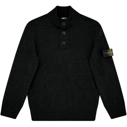 STONE ISLAND Junior Button Up Knit Kids Knitted Tops Navy V0020 for sale