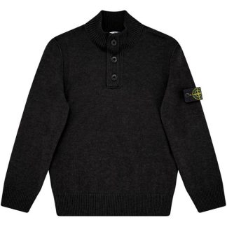 STONE ISLAND Junior Button Up Knit Kids Knitted Tops Nero V0029 for sale