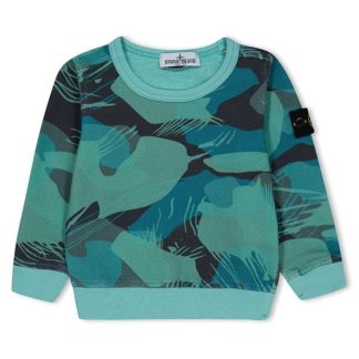 STONE ISLAND Junior Camo Sweatshirt Kids Emerald V0056  for sale