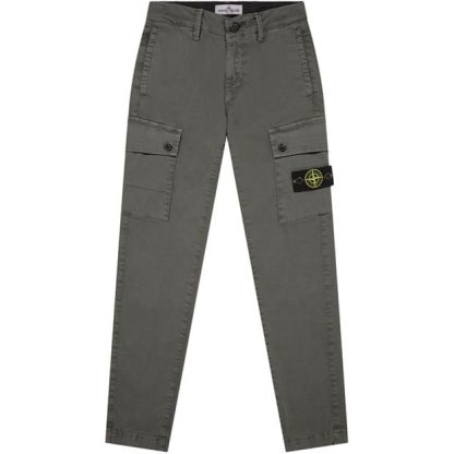 STONE ISLAND Junior Canvas Cargo Pants Kids Cargo Trousers Peltro V0163 for sale