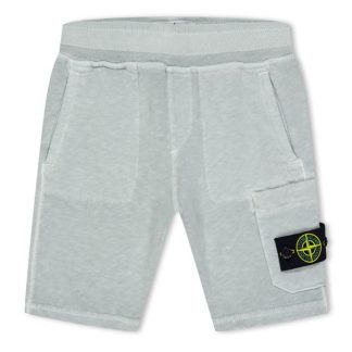 STONE ISLAND Junior Cargo Sweat Shorts Old Effect Kids Pearl Gry V0161  for sale