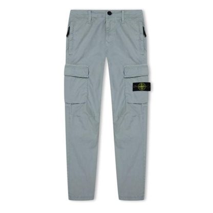 STONE ISLAND Junior Cargo Trousers Kids Tapered Trousers Pearl Gry V0161 for sale