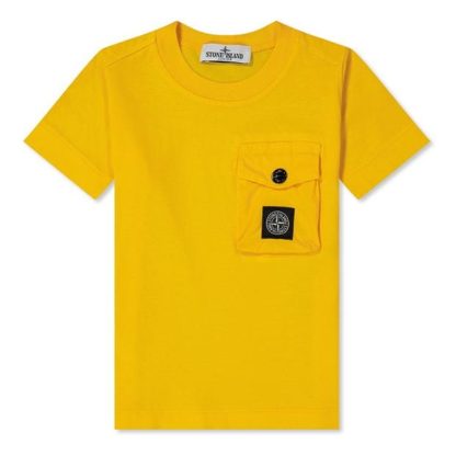 STONE ISLAND Junior Compass T-Shirt Kids Regular Fit T-Shirts Ochre V0033 for sale