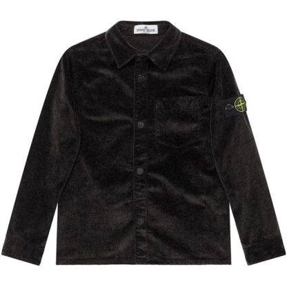 STONE ISLAND Junior Cord Overshirt Kids Overshirts Nero V0029 for sale