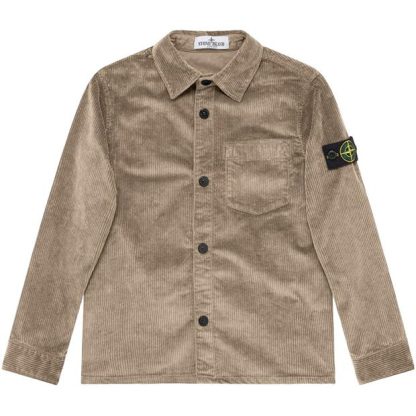 STONE ISLAND Junior Cord Overshirt Kids Overshirts Tortora V0092 for sale