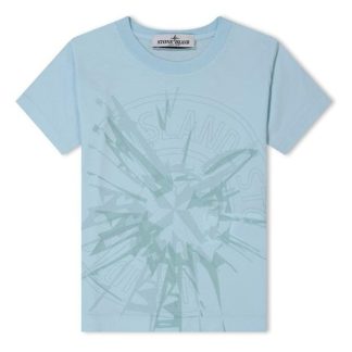 STONE ISLAND Junior Cotton Jersey Tshirt Kids Regular Fit T-Shirts Cielo V0041 for sale