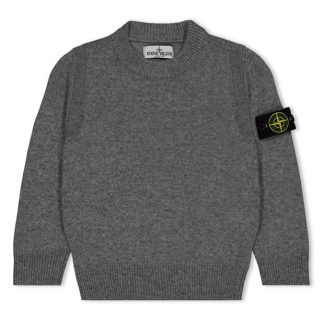 STONE ISLAND Junior Crewneck Knit Kids Knitted Tops Grey Mel V0M67 for sale