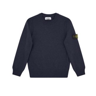 STONE ISLAND Junior Crewneck Knit Kids Knitted Tops Navy V0020 for sale