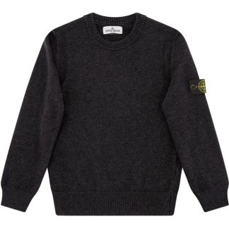 STONE ISLAND Junior Crewneck Knit Kids Knitted Tops Nero V0029 for sale