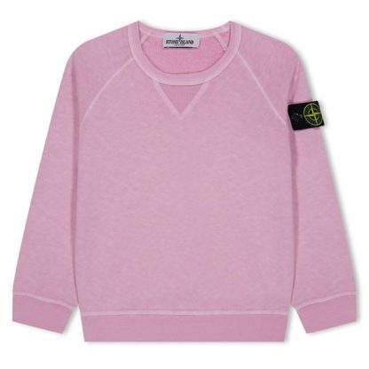 STONE ISLAND Junior Crewneck Old Effect Kids Crew Sweaters Pink V0180 for sale