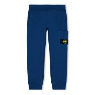 STONE ISLAND Junior Fleece Joggers Kids Closed Hem Fleece Jogging Bottoms Bluette V0022 for sale