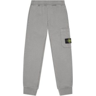 STONE ISLAND Junior Fleece Joggers Kids Closed Hem Fleece Jogging Bottoms Grey Mel V0M64 for sale