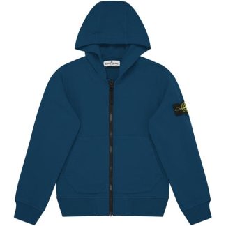 STONE ISLAND Junior Full Zip Sweatshirt Kids Zip Hoodies Bluette V0022 for sale