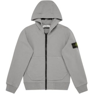 STONE ISLAND Junior Full Zip Sweatshirt Kids Zip Hoodies Grey Mel V0M64 for sale