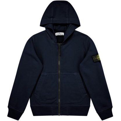 STONE ISLAND Junior Full Zip Sweatshirt Kids Zip Hoodies Navy V0020 for sale