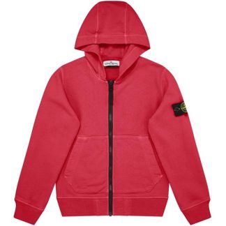 STONE ISLAND Junior Full Zip Sweatshirt Kids Zip Hoodies Rosso V0010 for sale