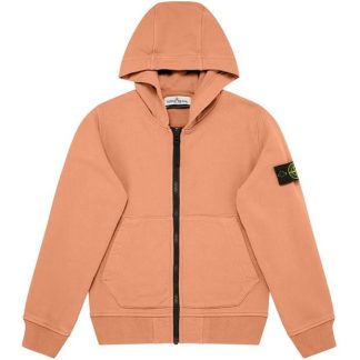 STONE ISLAND Junior Full Zip Sweatshirt Kids Zip Hoodies Salmone V0081 for sale