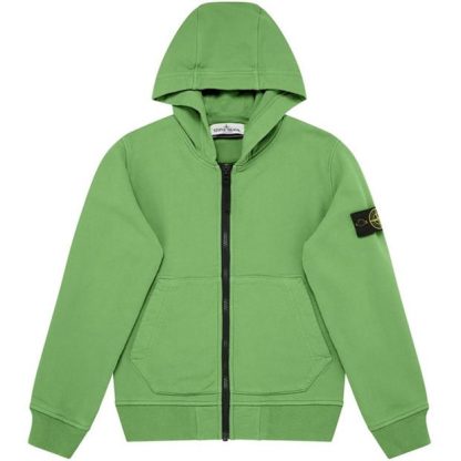 STONE ISLAND Junior Full Zip Sweatshirt Kids Zip Hoodies Verde V0050 for sale