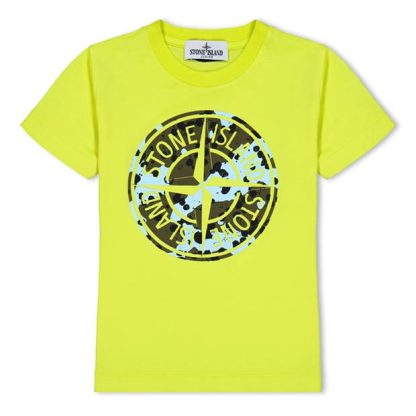 STONE ISLAND Junior Graphic Camo T-Shirt Kids Regular Fit T-Shirts Lemon V0031 for sale