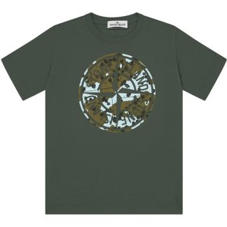 STONE ISLAND Junior Graphic Camo T-Shirt Kids Regular Fit T-Shirts Peltro V0063 for sale