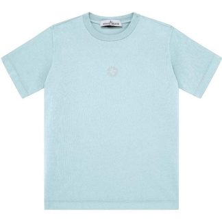 STONE ISLAND Junior Graphic Logo T-Shirt Kids Regular Fit T-Shirts Cielo V0041 for sale