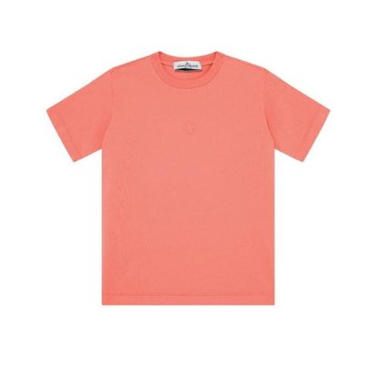 STONE ISLAND Junior Graphic Logo T-Shirt Kids Regular Fit T-Shirts Salmon V0081 for sale