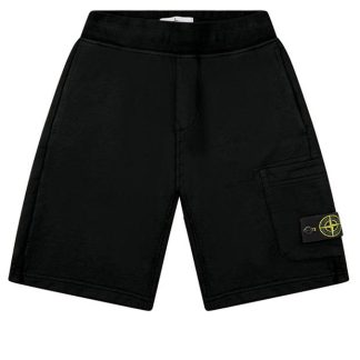 STONE ISLAND Junior Logo-Appliqued Cotton Jersey Shorts Kids Fleece Shorts Navy V0020 for sale