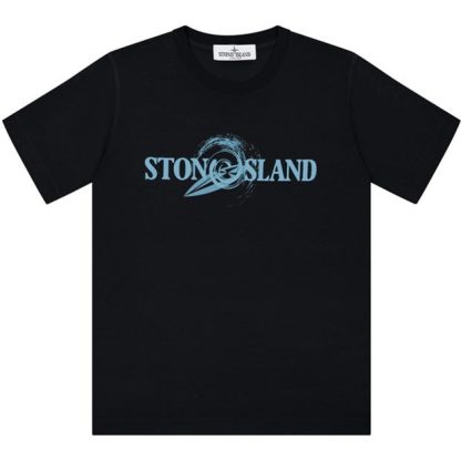 STONE ISLAND Junior Logo Tshirt Kids Regular Fit T-Shirts Navy V0020 for sale