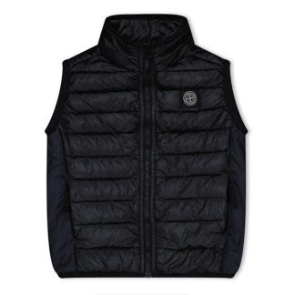 STONE ISLAND Junior Loom Woven Kids Gilets - Heavyweight Black V0029 for sale