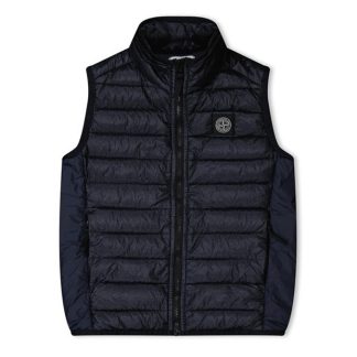 STONE ISLAND Junior Loom Woven Kids Gilets - Heavyweight Navy V0020 for sale