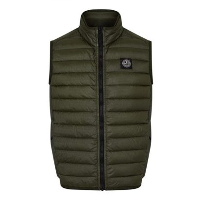 STONE ISLAND Junior Loom Woven Kids Gilets - Heavyweight Olive V0058 for sale