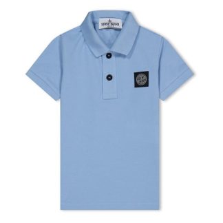 STONE ISLAND Junior Patch Logo Polo Kids Short Sleeve Polos Lt Blue V0040 for sale