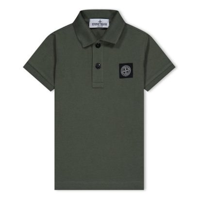 STONE ISLAND Junior Patch Logo Polo Kids Short Sleeve Polos Olive V0058 for sale