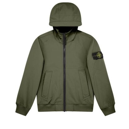 STONE ISLAND Junior Soft Shell Jacket Kids Softshell Jackets Khaki V0058 for sale