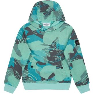 STONE ISLAND Junior Sweatshirt Camo Fleece Kids Emerald V0056  for sale